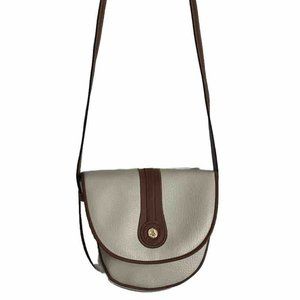 Bruno Lorelli Crossbody Bag Pebble Leather Purse Off White Tan Vintage Pre-owned